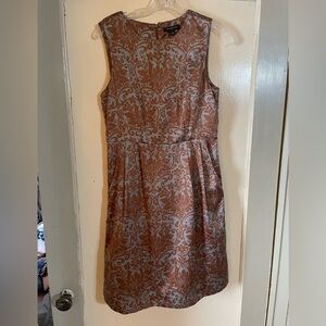 Banana Republic Brown and Cream Floral Midi Dress